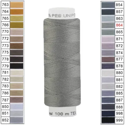 Produktbild von Nähgarn 100m Unipoly 120 Tex14x2 Polyester Nähfaden Nähmaschinengarn Farben 6v6 , Farbe:864