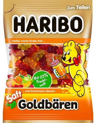 Obrázek produktu pro Haribo Juice Gold Bears extra měkké ovocné žvýkačky s ovocnou šťávou 175g