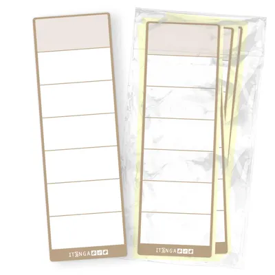 Produktbild von itenga 10x Ordneretikett Latte Macchiato Rückenetikett zum Aufkleben 6,0 x 19,0 cm aus Haftpapier