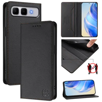 Produktbild von Lederhülle für Infinix Smart 10 Plus Hülle Flip Brieftasche Kartenfächern Ständer Schutzhülle Schwarz