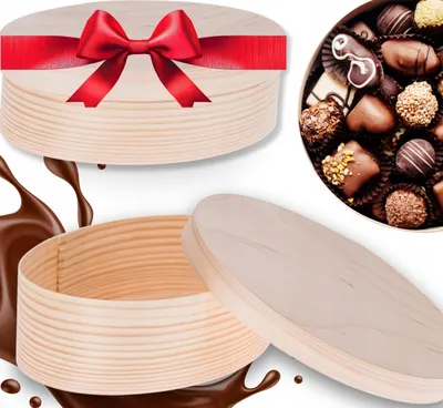 Produktbild von Bartu PU4 Ovales Holzschatulle für Geschenke 14x9,5 cm