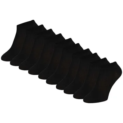 Produktbild von 10 Paar Basic Komfort Sneakersocken Uni Baumwolle, schwarz, Größe 36-41