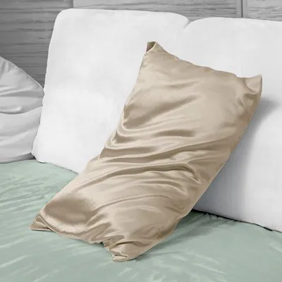 Productafbeelding van Famanu kussensloop van zijde, 50x70 cm – 22 Momme, 100% natuurlijke zijde – voor huid en haar –  gecertificeerd – Zijden kussensloop in champagnekleur