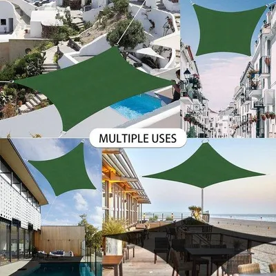 Produktbild von Sonnenschutzsegel Windschutz, wetterbeständig 3x4 m (Dunkelgrün)