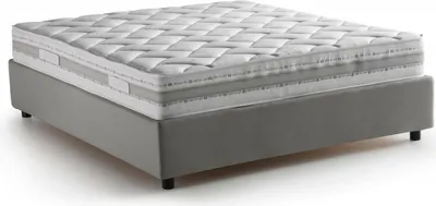 Produktbild von Doppelbett Dcacac, Containerbett mit Stoffbespannung, 100%  Italy, Frontöffnung, inklusive Matratze 160x190 cm, Grau