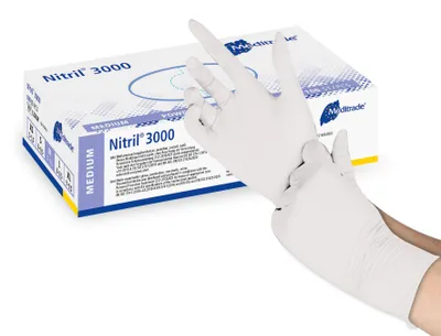 Produktbild von Meditrade Nitril 3000 Untersuchungshandschuhe weiß Gr. M