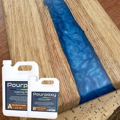 Obrázok produktu pre Epoxidová živica Epoxidová živica na odlievanie Univerzálna živica na odlievanie | 2 KG | Odlievanie do 5 cm | Pourpoxy | Crystal Clear | Epoxidová živica | obsahuje UV blokátor