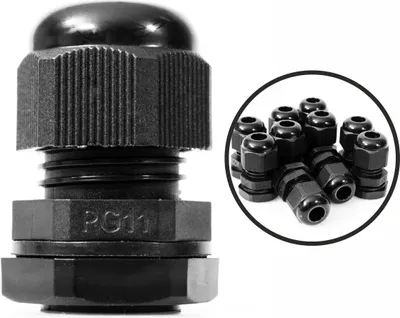 Produktbild von PG 11 x10 Stück Kabelverschraubung mit Gegenmutter 5-10 mm IP68 schwarz