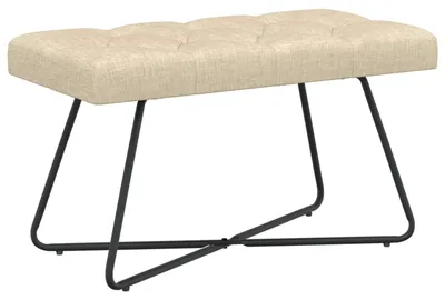 Produktbild von vidaXL Bank mit Knopfheftung Creme 80 x 40 x 46 cm Stoff