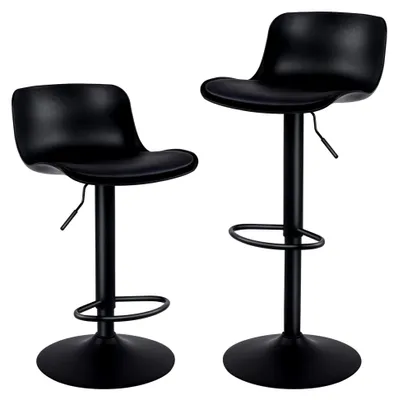 Produktbild von Barhocker, hohe Barstühle, Sitzmöbel, Mittelinsel, Küche, Bar, Industrial, modern, verstellbar, drehbar, Metall, Schwarz