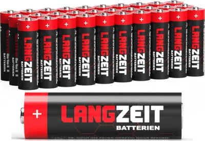 Produktbild von Langzeit Batterien AA 30 Stück Alkaline Mignon LR06 1,5V Batterie 30 stk pack