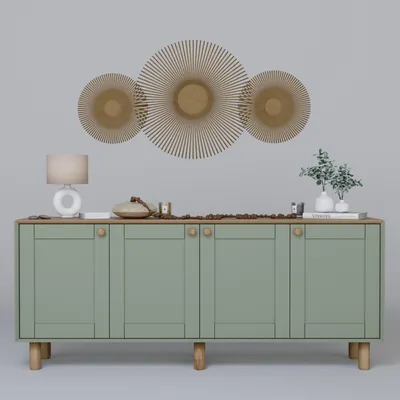 Obrázok produktu pre Skye Decor, kvalitný konzolový stolík, 180 x 75 x 40 cm, 100 % melamínom potiahnutá drevotriesková doska, hrúbka 18 mm, množstvo políc, možnosť montáže na stenu, moderný dizajn v zelenej farbe.