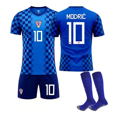 Immagine prodotto di #10 MODRIC Maglia da calcio della Croazia per le partite in trasferta dei Mondiali 2026, disponibile per bambini e adulti. TAGLIA:28