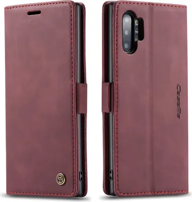 Image de Galaxy Note 10+ Plus Case, RetroPolyuréthaneLeather Case, Card Pockets, Magnetic Closure, Case with Stand Function for Samsung Galaxy Note 10 Plus / Note 10+ red
