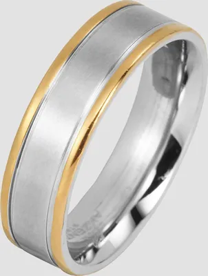 Produktbild von Akzent Herrenring aus Edelstahl, silber-/ goldfarbig