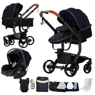 Productafbeelding van Babywagen, 3-in-1 ontwerp, waterdicht materiaal, model X518-HG, kleur blauw