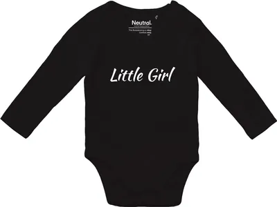 Produktbild von Huuraa Baby Body Little Girl Schriftzug 62 Black  Baumwolle Fairtrade Langarmbody Geschenkidee