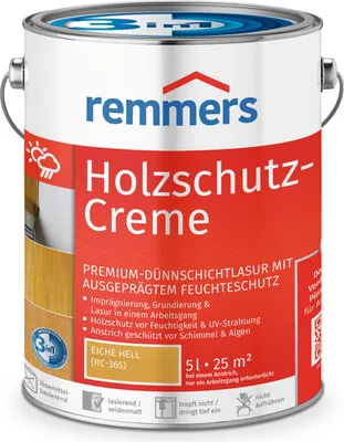Produktbild von Remmers Holzschutz-Creme 3in1 eiche hell (RC-365) 5 l, Holzlasur aussen