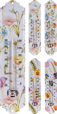 Obrázek produktu pro Teploměr s květinovým vzorem - cca 29,6 cm - 1 kus
