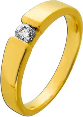 Produktbild von Solitärring Silber vergoldet Labor Diamant 0.25ct. Verlobungsring 19