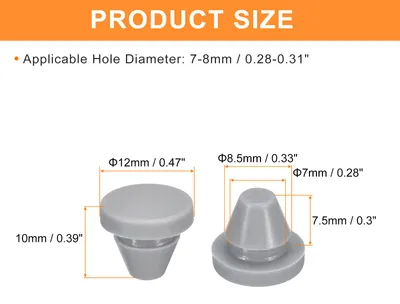 Produktbild von 15 Stš¹ck Silikonstopfen, runde Gummistopfen zum Einrasten in 7-8 mm L?cher, wasserdichte Lochstopfen fš¹r Metallrohre, M?bel-Endkappen, Grau