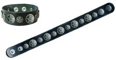 Obrázok produktu pre Kožený náramok The Rock Shop - Pentacle Black