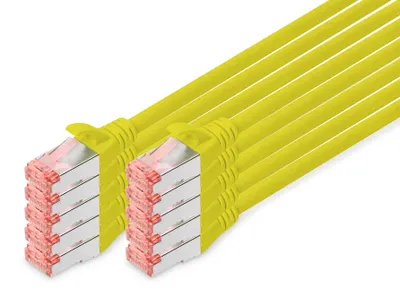 Image de DIGITUS DK-1644005-Y-10 DIGITUS Patchcable Cat 6, S/FTP, 0,5 m, gelb, 10er