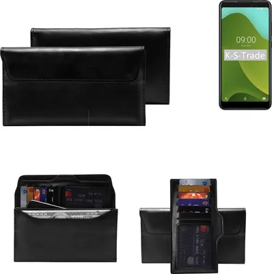 Produktbild von K-S-Trade Handy Hülle kompatibel mit Wiko Jerry 4 Schutz Hülle Tasche Schutz Case Handytasche Kunstleder schwarz, 1x