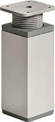 Produktbild von Hettich Möbelfuß 4,0 x 10 - 12 cm Aluminium-Optik - 1 Stück