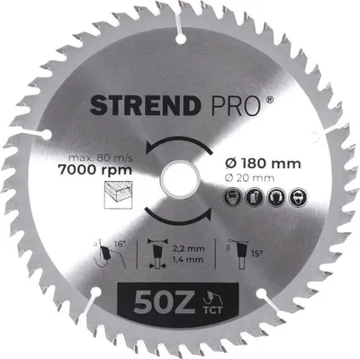 Obrázek produktu pro Strend Pro TCT 180x2,2x20/16 mm 50Z, pilový kotouč na dřevo, SK plátky