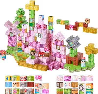 Obrázok produktu pre SucceBuy Magnetické stavebnice 100 ks. Zámok princeznej STEM Montessori hracia súprava