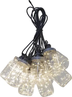 LED Lichterkette 'CIRCUS BOTTLE' - 10 transparente Flaschen mit Drahtlichterkette - outdoor - 4,5m