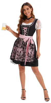Obrázok produktu pre Solidchoice – Dámska súprava Dirndl midi s blúzkou a zásternou, vhodná na