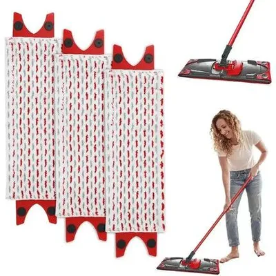 Produktbild von 3 Stück Vileda Wischmopp Ersatzbezug, Bodenwischer Ersatzbezug für alle Bodenarten,Wischbezug Kompatibel für O-Cedar Vileda UltraMax/UltraMaT 2in1