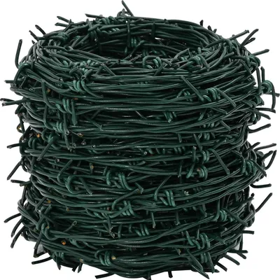 Produktbild von "Winter Sale" Stacheldraht Grün 50 m Feuerverzinkt Stahl - Gartenmöbel & Zubehör clorisNeu307219 - Gartenmöbel & Zubehör