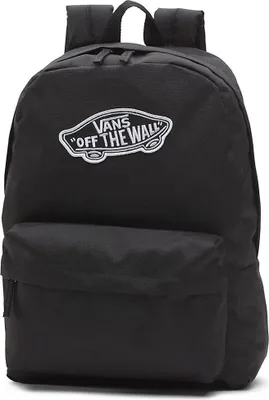 A black Vans backpack is shown against a white background.