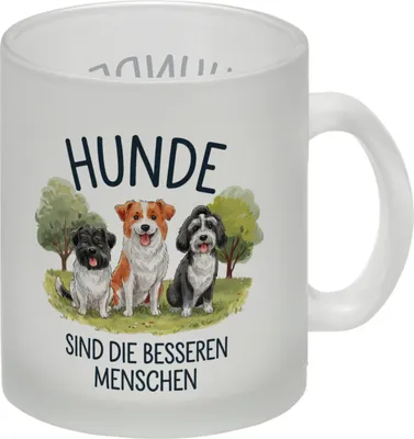Produktbild von Hunde sind die besseren Menschen Glas Tasse
