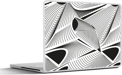 Produktbild von MuchoWow® Laptop Aufkleber Sticker Cover Muster - Abstrakt - Schwarz und Weiß 31x22.5 cm - Laptop-Deko