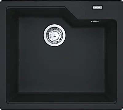 Produktbild von FRANKE Spüle URBAN UBG 610-56 in ONYX mit Excenterbedienung Drehknopf Edelstahl / Ausschnittmaß 540 x 480 mm R15 / Granitspüle