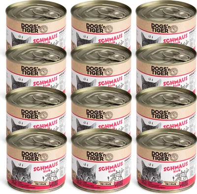 Obrázok produktu pre Dogs'n Tiger Adult Premium krmivo pre mačky Schmaus, vlhké krmivo, bez obilnín, hovädzie mäso, 12x200g