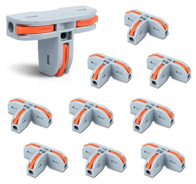 10er-Pack T-förmige 3-polige Kabelverbinder, 0,2-4 mm²