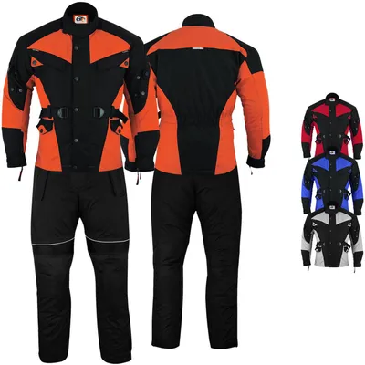 Produktbild von 2-teiler Motorradkombi Cordura Textilien Motorradjacke + Motorradhose, Größe:50/M, Farbe:Orange/Schwarz
