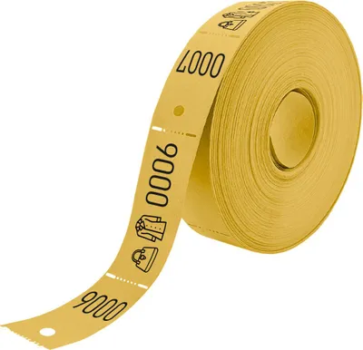 Image de Tickets vestiaire jaune sur rouleau CombiCraft - 500 tickets
