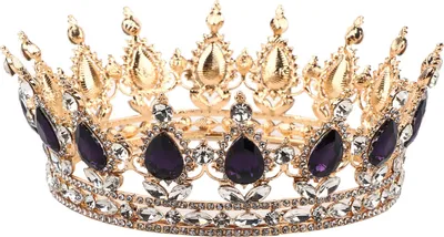 Produktbild von Braut-Haarschmuck, Strass-Tiara, runde Krone, handgefertigter Braut- und Abschlussballschmuck