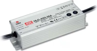 Produktbild von MEANWELL HLG-40H-12B, AC-DC LED-Installationsnetzteil, Metallgehäuse, IP67 40W 12V 3,33A CV+CC dimmbar