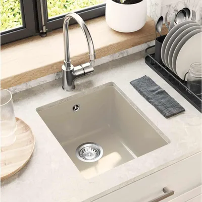 Produktbild von vidaXL Waschbecken Beige 370 x 460 mm 80% Quarz und 20% Harz