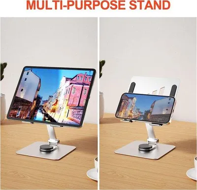 Immagine prodotto di Portatavoletta in alluminio, portatile, pieghevole, con supporto regolabile, per smartphone, accessori, uffici