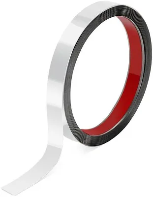 Image de Bande murale flexible en acier inoxydable autocollante - 5 m x 2 cm