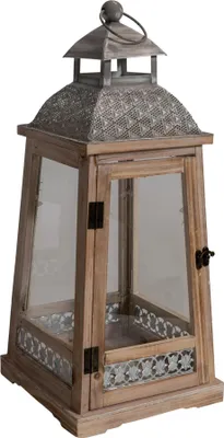 Produktbild von Laterne - Holz - S/2 - 23x23x56cm