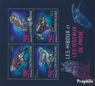 Produktbild von Briefmarken Zentralafrikanische Republik 2013 Mi 4246-4249 Kleinbogen (kompl. Ausgabe) postfrisch Eulen und Vögel